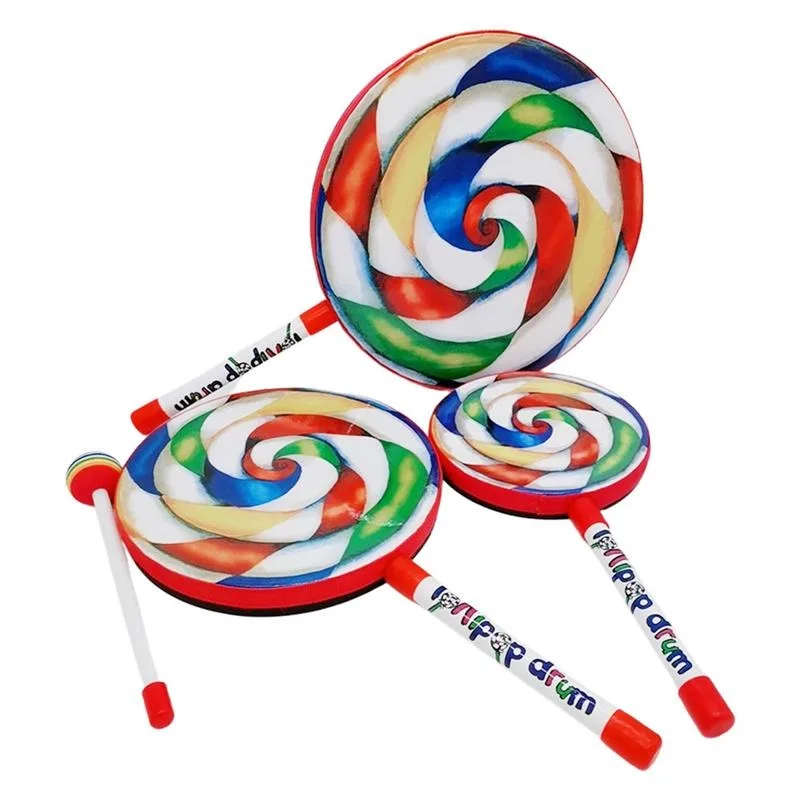 Lollipop Dob Carl Ütős Hangszer, Zene Tanítás Támogatás Zenei Játékok Gyerekeknek Szivárvány Lollipop Kézzel Dob 6/8/10 Inch Kép 3