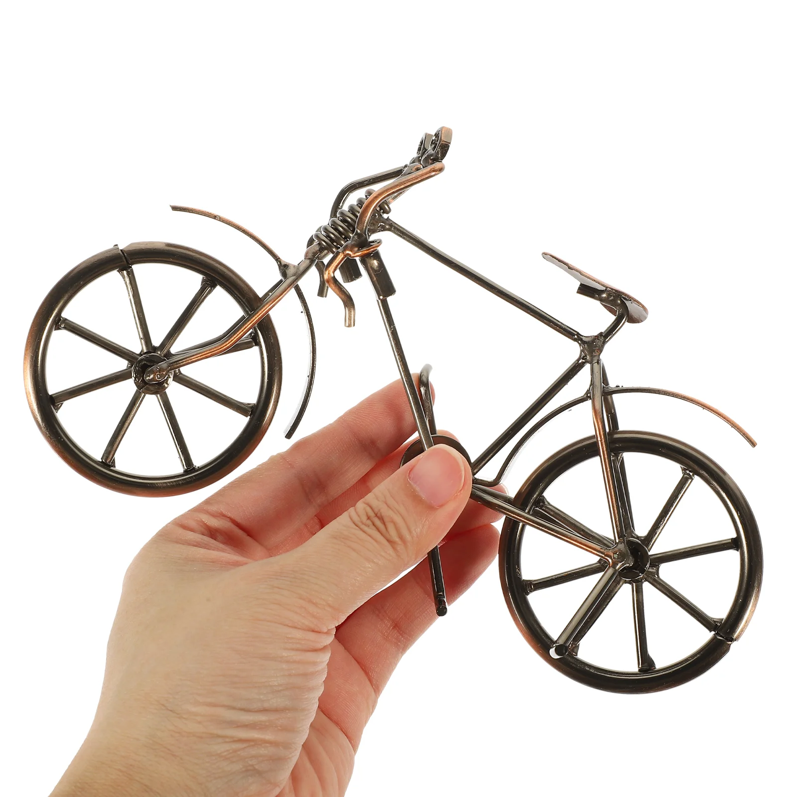 Mini Motor Vintage Stílusú Díszítés Kis Kerékpár Miniatűr Dísz Vas Szobor Kép 1