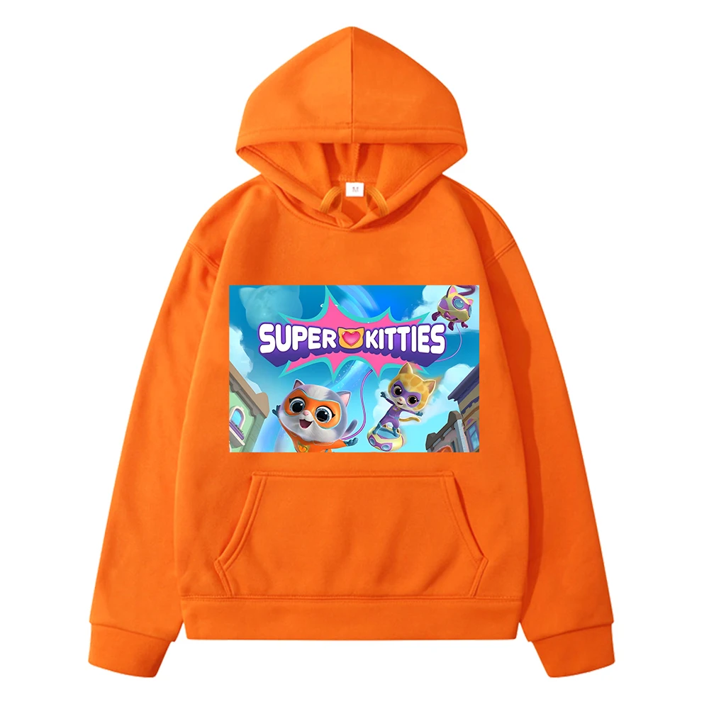 Szuper-Cicák anime kapucnis gyerek ruhákat lányok y2k sudadera Polár pulóver fiú pulóver Őszi Alkalmi Kabát Gyermek ruházat Kép 0