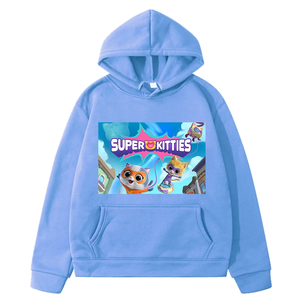 Szuper-Cicák anime kapucnis gyerek ruhákat lányok y2k sudadera Polár pulóver fiú pulóver Őszi Alkalmi Kabát Gyermek ruházat Kép 5