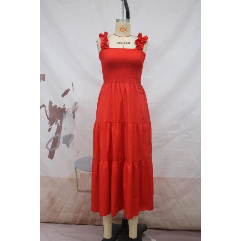 Kis polgári városi női harisnyatartó ruha, elasztikus wrap mellkas, egy váll boutique női divat strand szoknya Kép 5