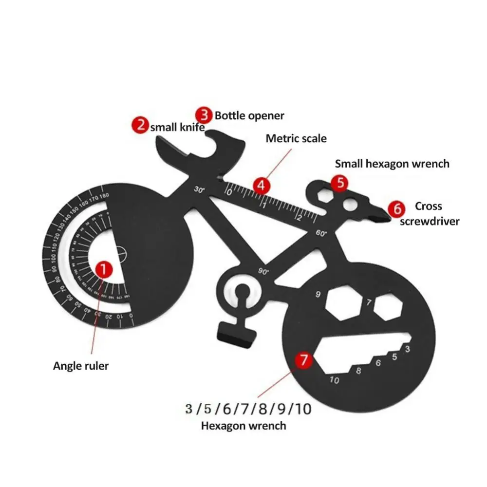 1~8DB Kerékpár Alakú Csavarkulcs Többcélú Kulcstartó Kerékpár Alakú Kültéri Hordozható Eszközök Javítása Csavarkulcs Kerékpár Javító Eszköz Kép 4