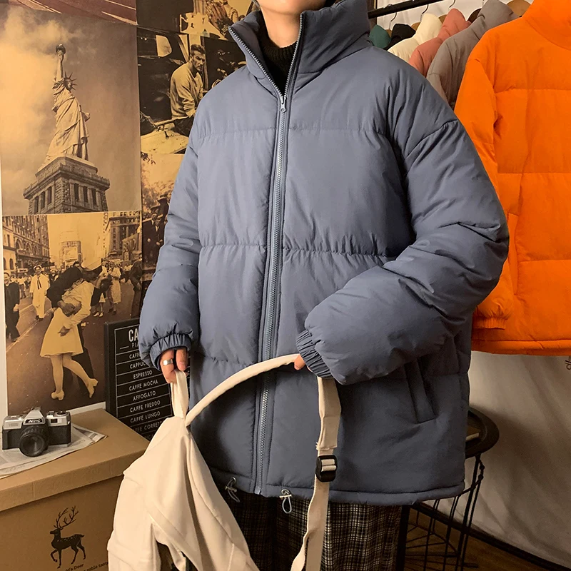 2023 Téli Kabát Férfi Zubbonyok Sűrűsödik Meleg Kabát Férfi Állni Gallér Szilárd Színű Alkalmi Télikabát Női Divat Új Streetwear 3XL Kép 2